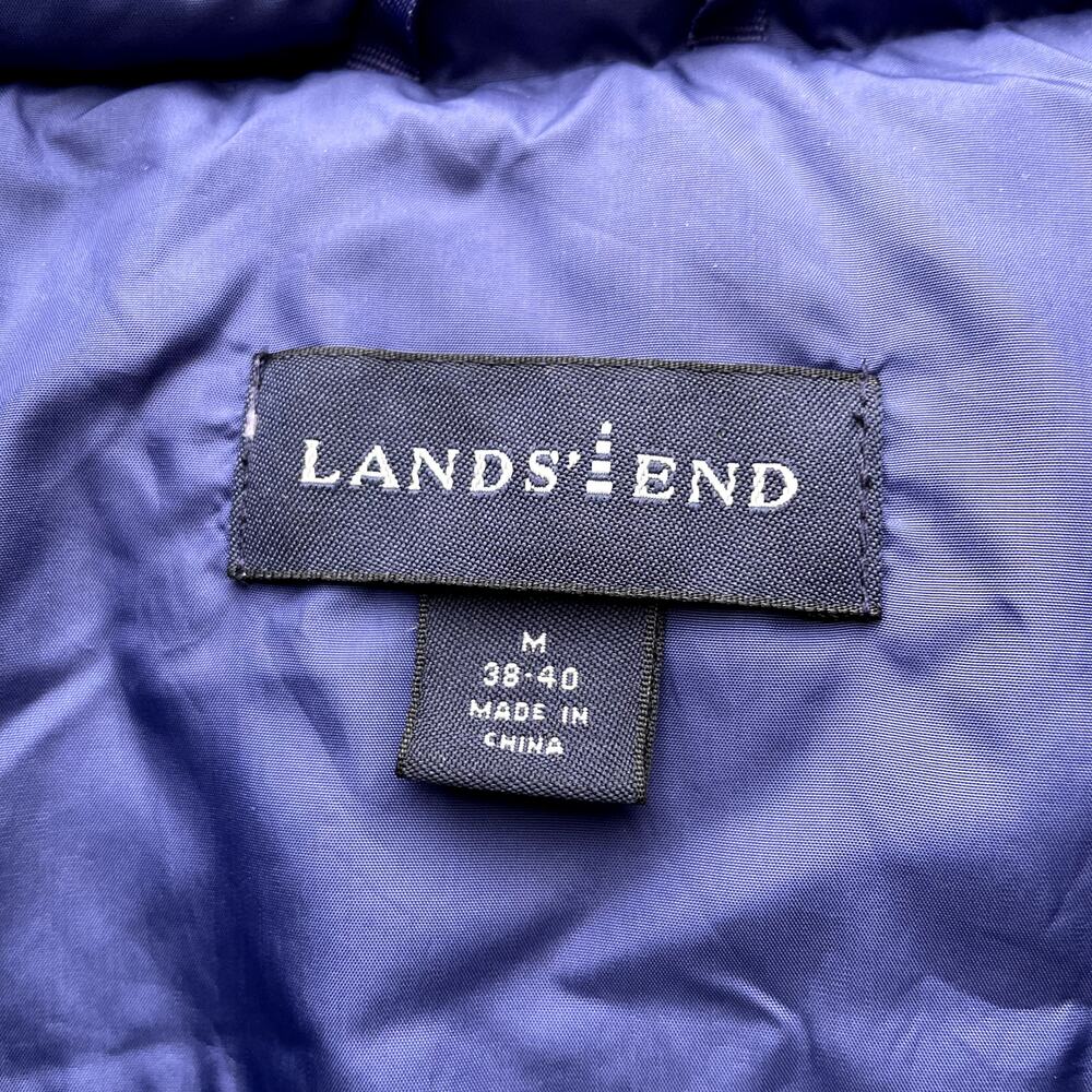 Lands' End Blue Down-Filled Puffer Vest Mens Size Medium 38-40 - Picture 7 of 10